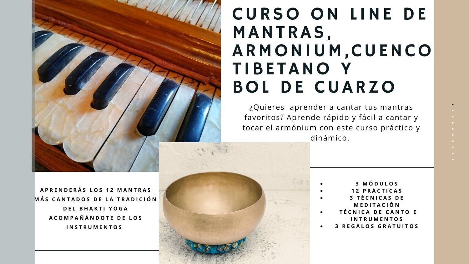 CURSO DE MANTRAS, ARMÓNIUM Y CUENCO DE CUARZO