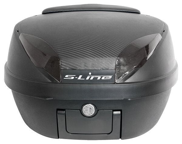 S-Line - Top Case 42L Noir Mat / Carbone 40x49x31cm Platine, Dosseret et Poignée