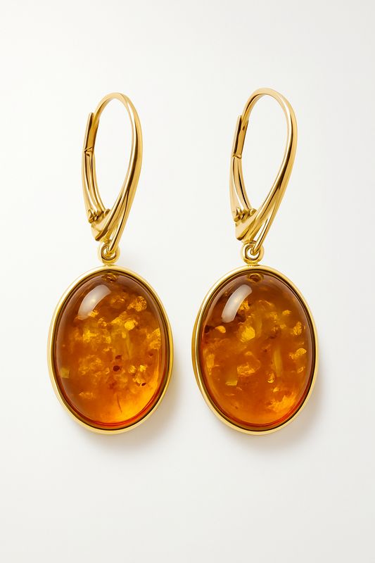 მოოქროვილი ქარვის საყურეები Elina