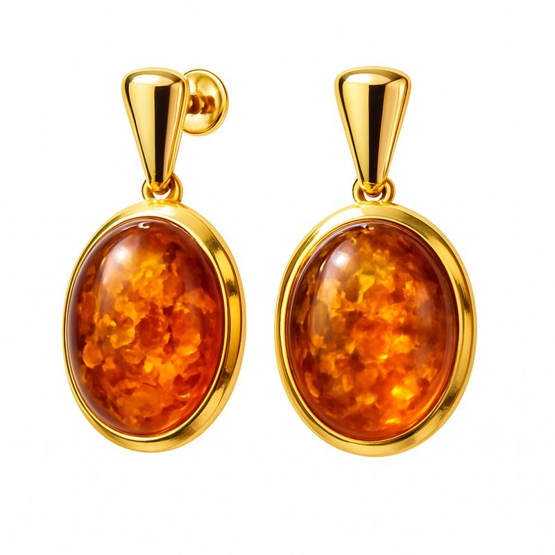 მოოქროვილი ქარვის საყურეები Orania