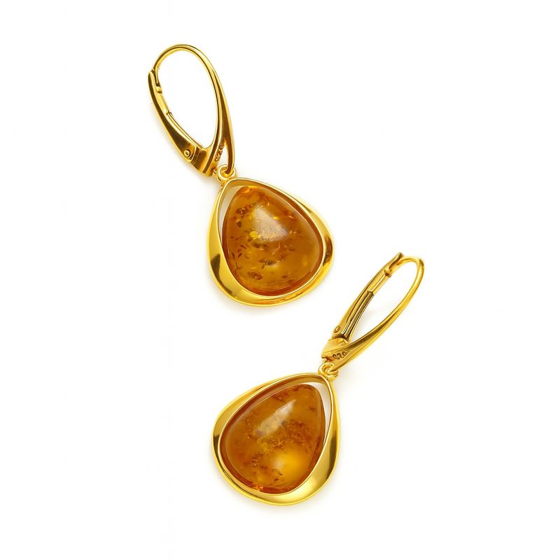 მოოქროვილი ქარვის საყურეები Thalina