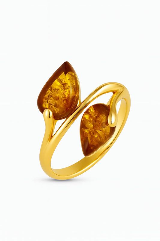 ქარვის ბეჭედი მოოქროვილი Elara