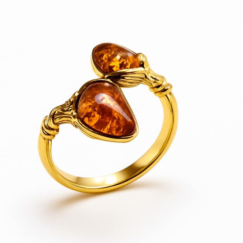 ქარვის ბეჭედი მოოქროვილი Duella