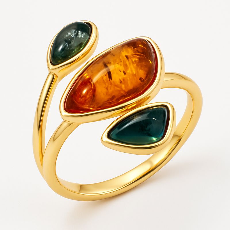 ქარვის ბეჭედი მოოქროვილი Verdina