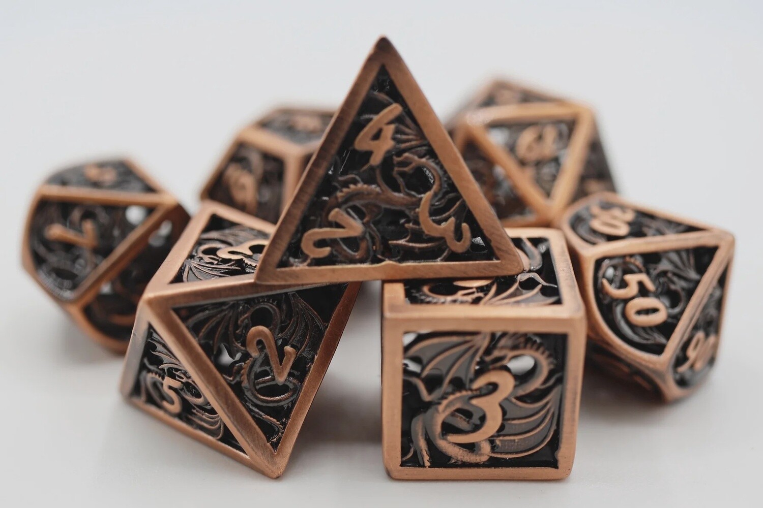 Copper Dragon - Hollow Metal RPG Dice