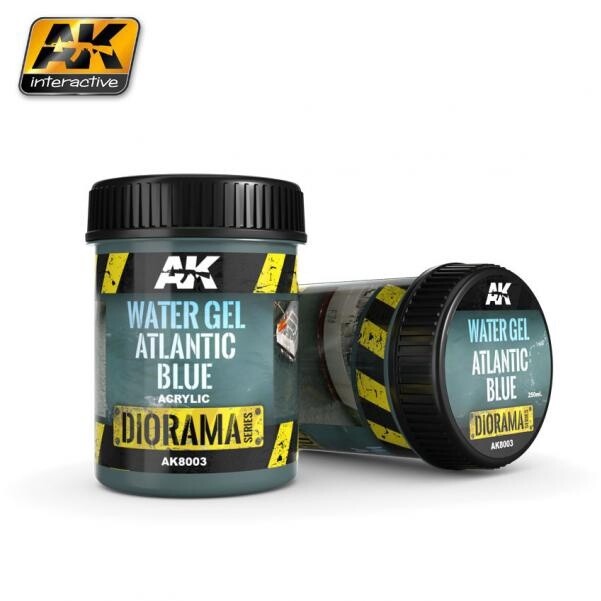 AK-Interactive: (Texture) WATER GEL ATLANTIC BLUE - 250ml (Acrylic)