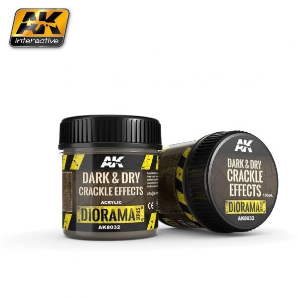 AK-Interactive: (Texture) DARK &amp; DRY CRACKLE EFFECTS - 100ml (Acrylic)