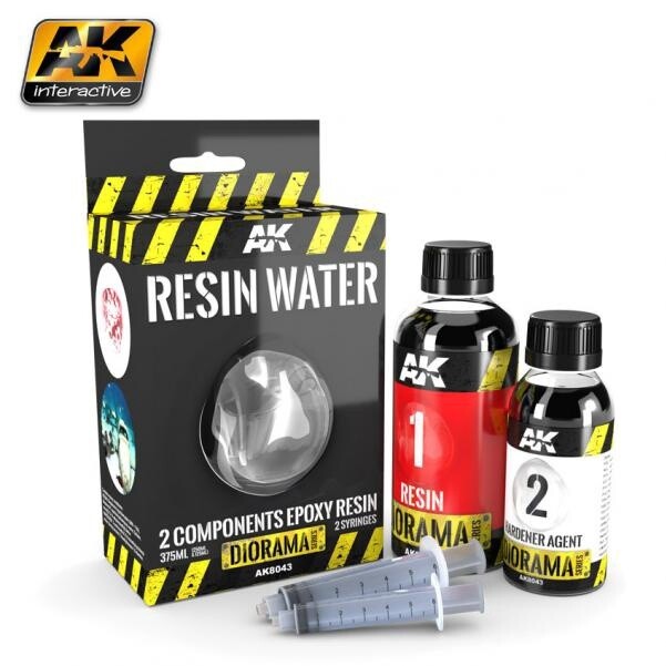 AK-Interactive: (Texture) RESIN WATER 2-COMPONENTS EPOXY RESIN - 375ml (Enamel)