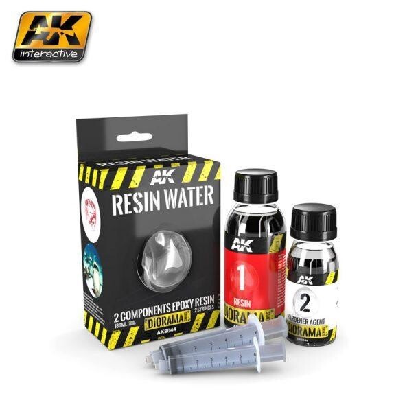 AK-Interactive: (Texture) RESIN WATER 2-COMPONENTS EPOXY RESIN - 180ml (Enamel)