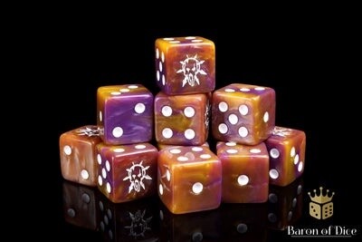 TAINTED KNIGHT, PURPLE 16MM DICE