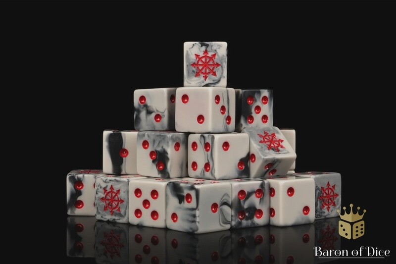 CHAOS DEMON, MARBLED, 16MM DICE (25ct)