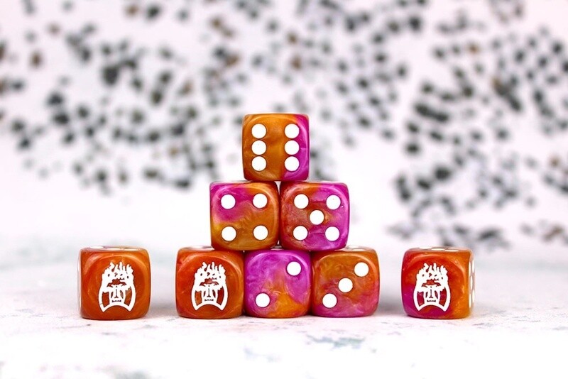 Old Dominion Faction Dice On Purple And Gold