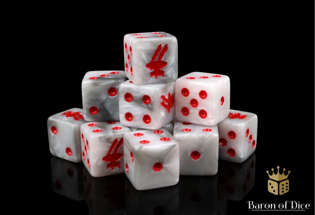 DRONE, WHITE 16MM DICE