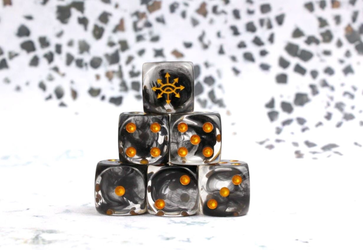 TRANSLUCENT CHAOS DEMON 16MM DICE (x25), Amount: x25, Dice Shape: Round