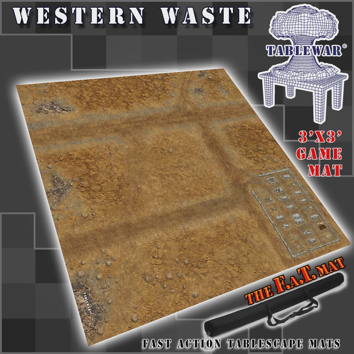 3x3 &#39;Western Waste&#39; F.A.T. Mat Gaming Mat