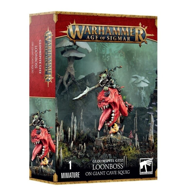 GLOOMSPITE GITZ Loonboss on Giant Cave Squig