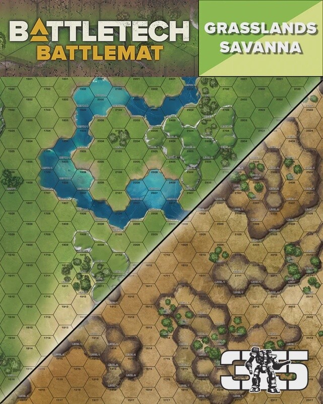 Battletech Battlemat: Savanna/Grasslands D