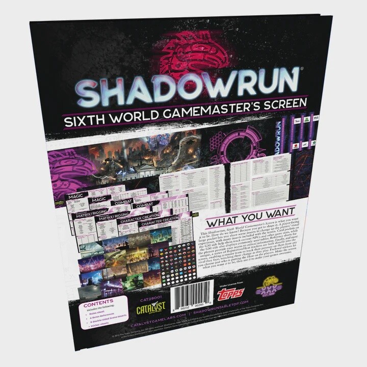 SHADOWRUN Sixth Edition World Gamemaster Screen