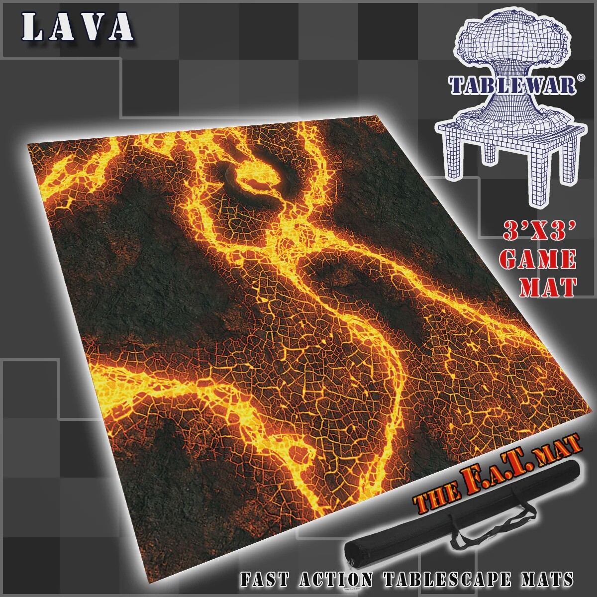 3x3 &#39;Lava Planet&#39; F.A.T. Gaming Mat