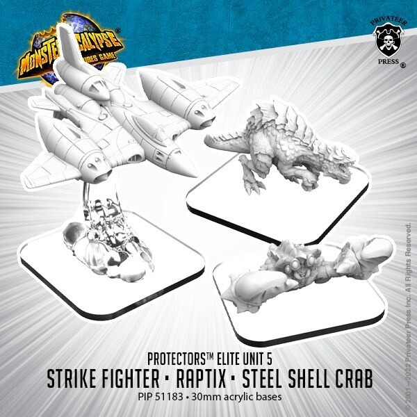 Raptix, Steel Shell Crab, Strike Fighter – Protectors Elite Units