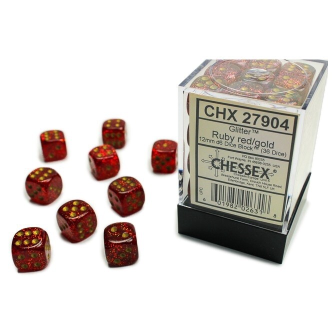 Ruby Red/Gold 12mm 36 D6