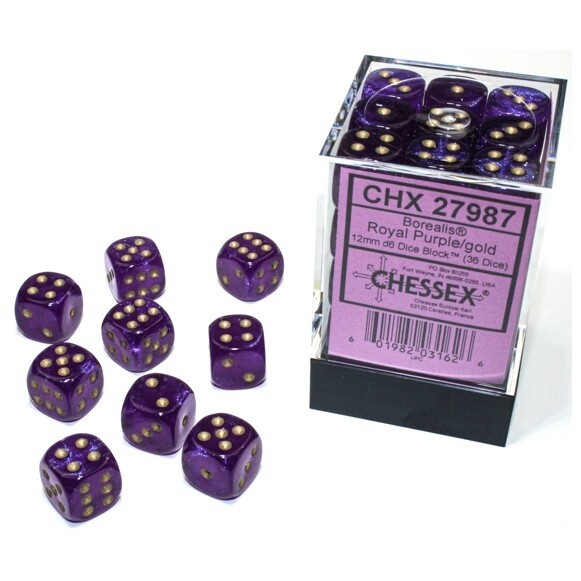 Borealis Royal Purple/Gold Chessex 12mm D6