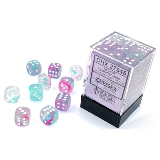 Nebula Wisteria/White Chessex 12mm D6