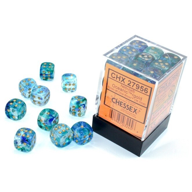 Nebula Oceanic/Gold Chessex 12mm D6