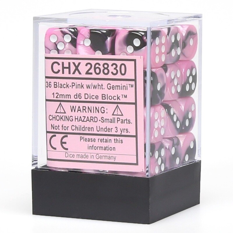 Black-Pink/White 12mm 36 D6