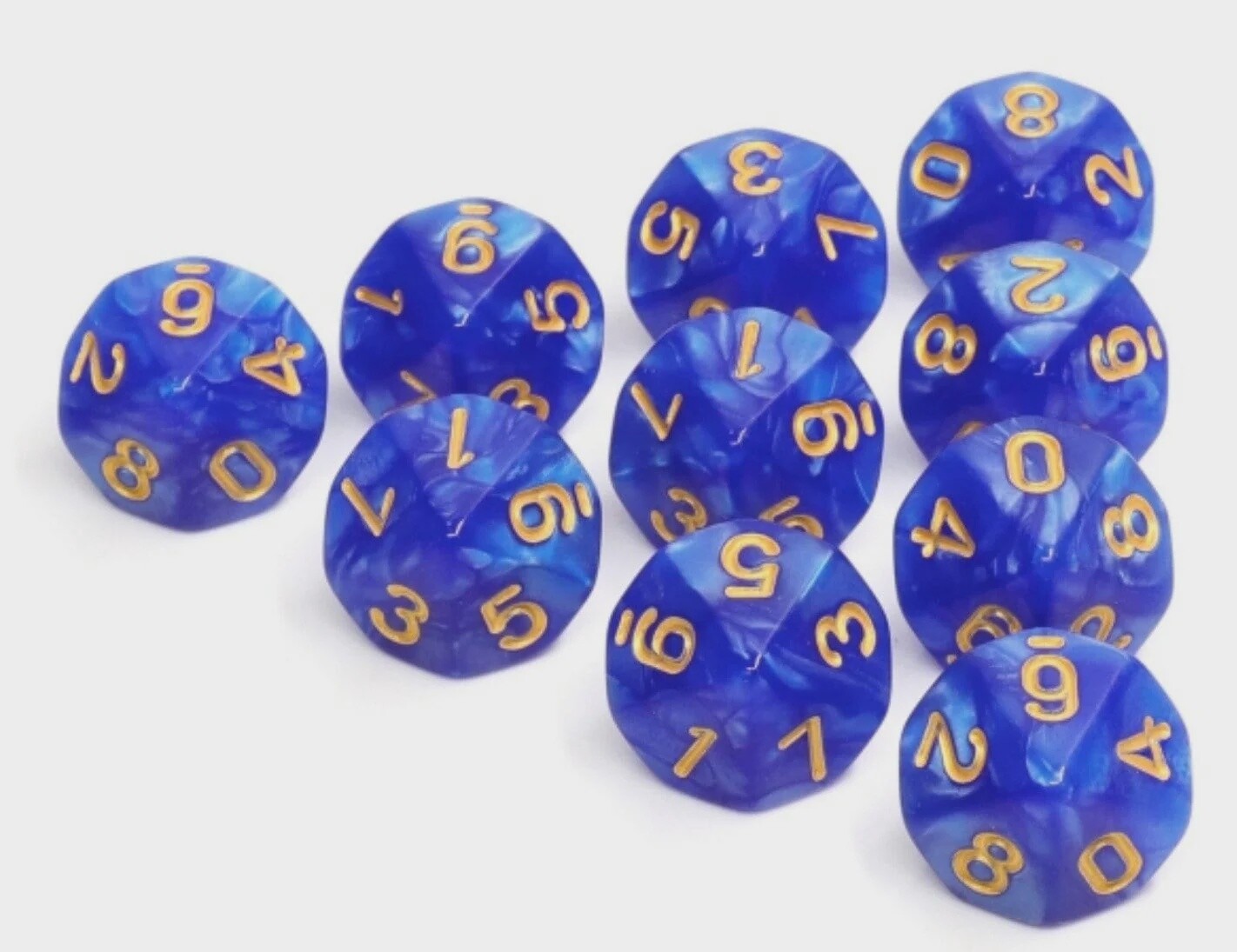 10 piece D10&#39;s - Blue Pearl