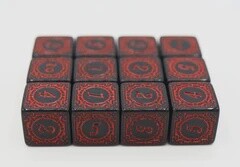Magic Burst D6 Set - Red - 12 Piece D6s