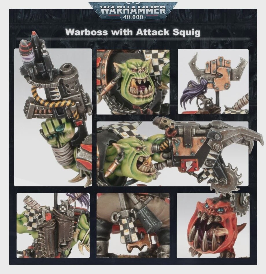 ORKS* Ork Warboss With Attack Squig