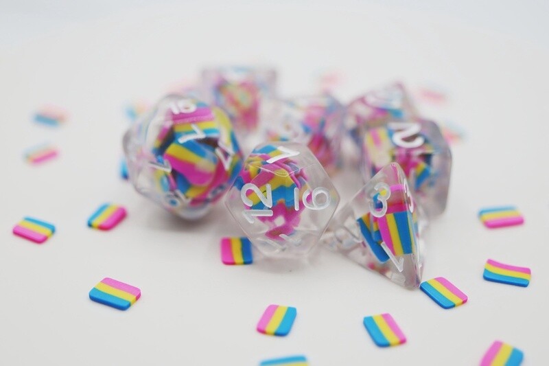 PANSEXUAL FLAG RPG DICE SET