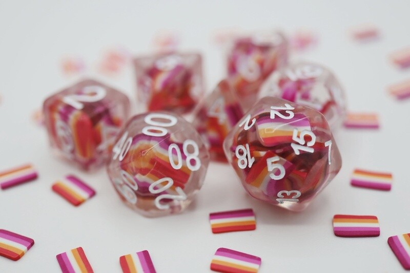 LESBIAN FLAG RPG DICE SET