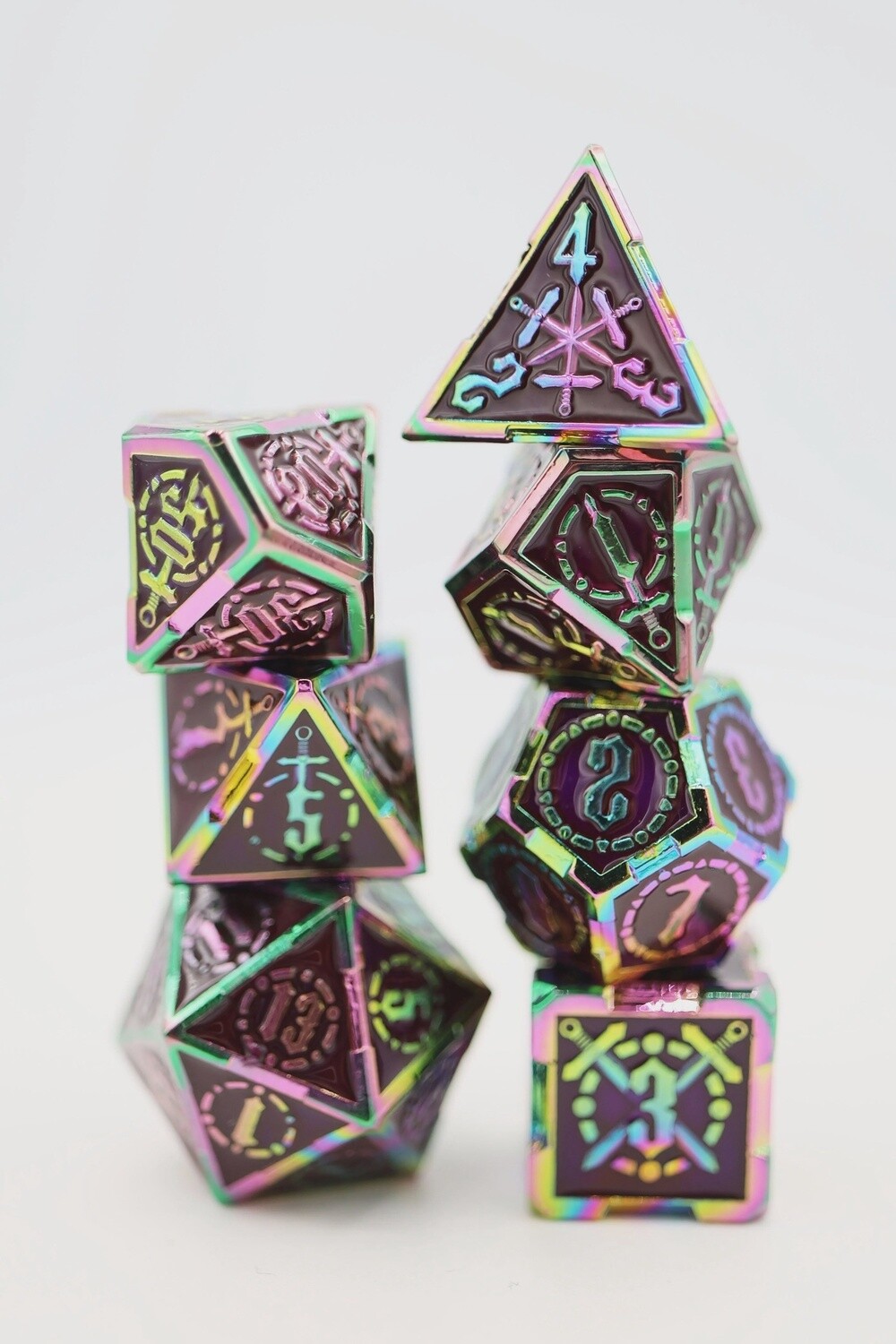 CROSSED SWORDS: IMPERIAL GEM SWORD - METAL RPG DICE SET