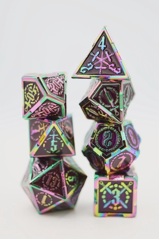 CROSSED SWORDS: IMPERIAL GEM SWORD - METAL RPG DICE SET