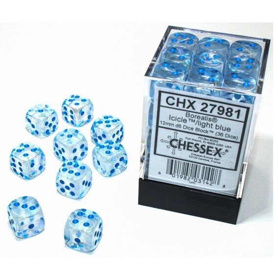 Borealis Icicle/Light Blue Chessex 12mm D6
