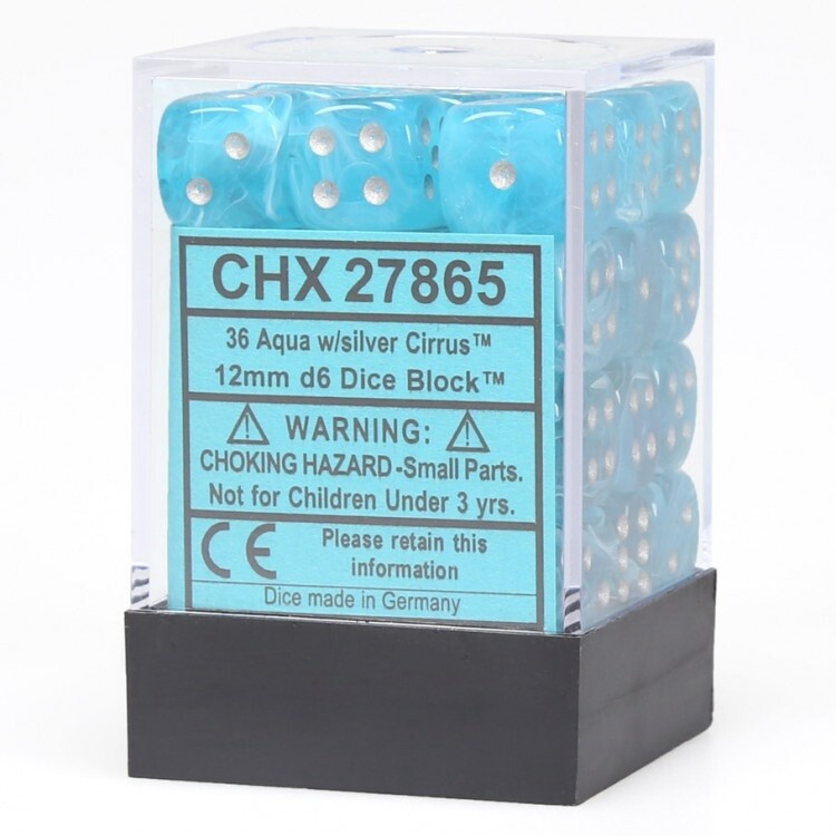 Cirrus Aqua/Silver 12mm D6 36 set
