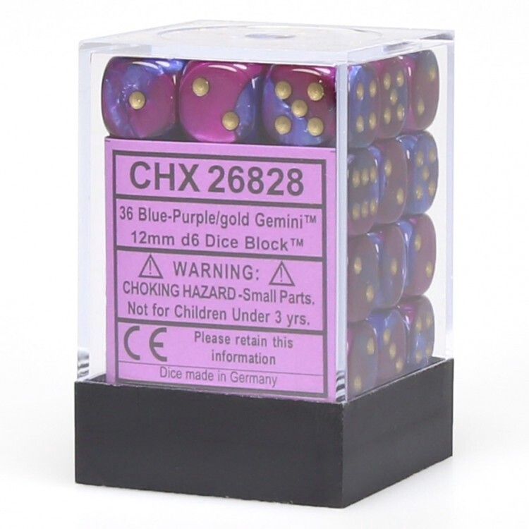 Gemini Blue-Purple/Gold Chessex 12mm D6