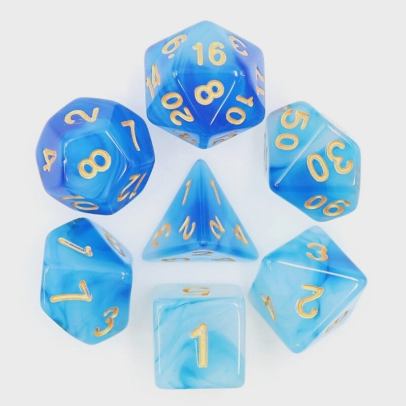 Blue Milky RPG Dice Set