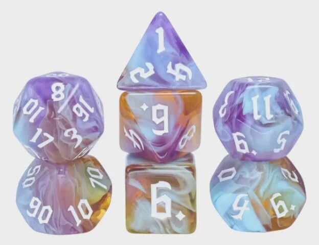 Amethyst Sunset RPG Dice Set