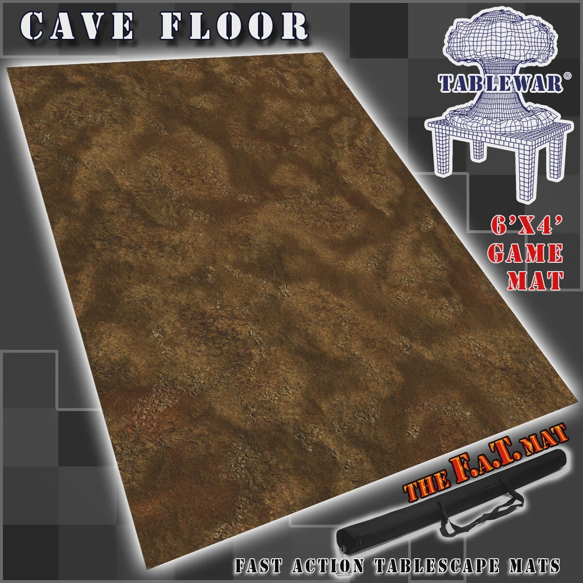 6x4 &#39;Cave Floor&#39; F.A.T. Mat Gaming Mat