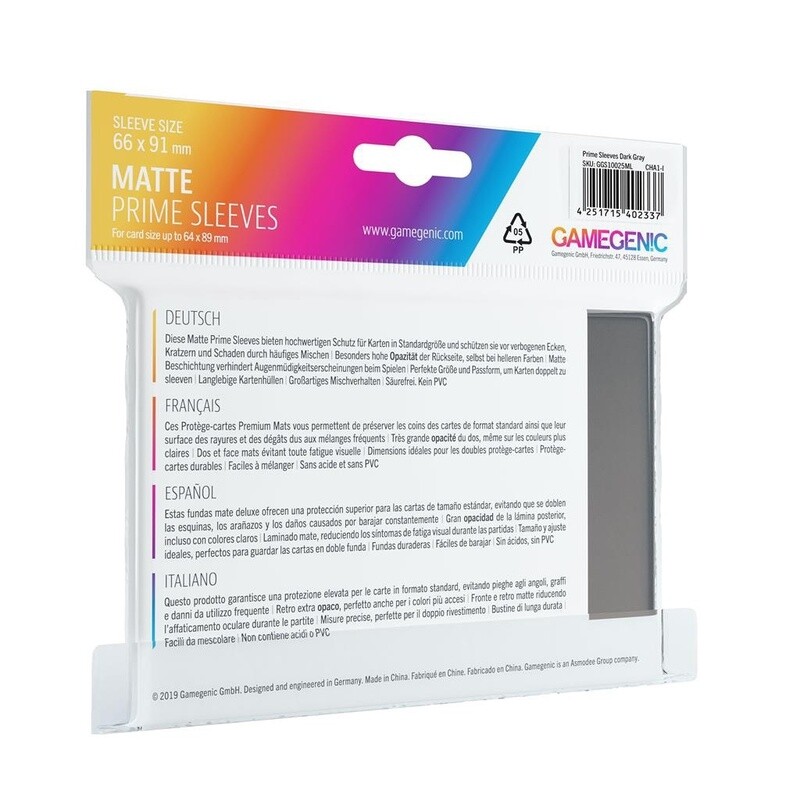 Matte Prime Sleeves: Gray