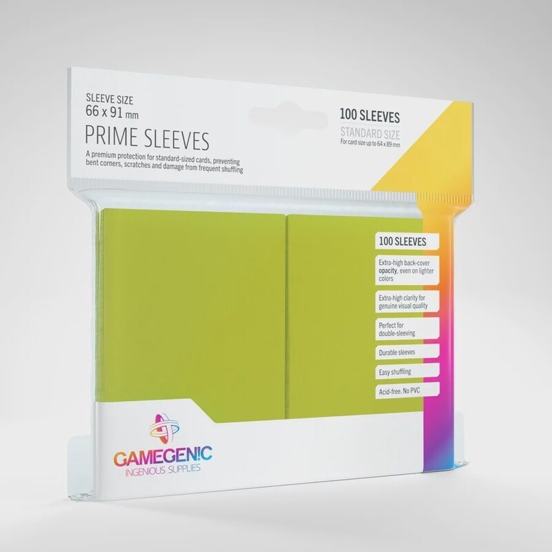 Prime Sleeves: Standard Card Game (66x91mm, Lime)