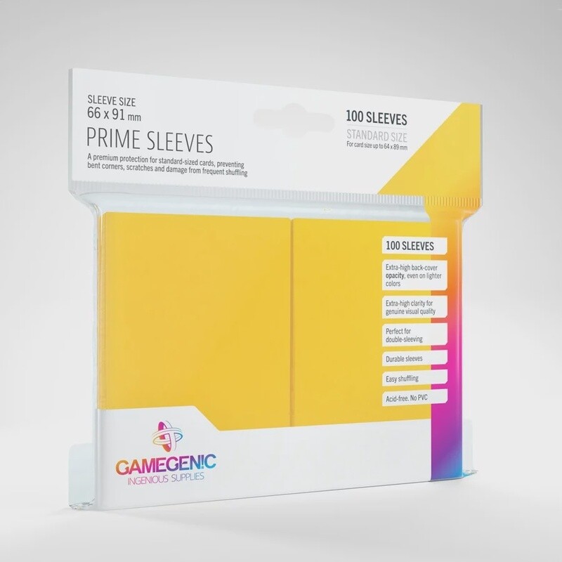 Prime Sleeves: Standard Card Game (66x91mm, Yellow)