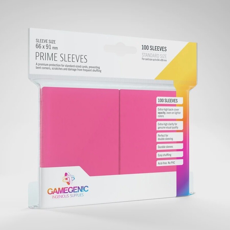 Prime Sleeves: Standard Card Game (66x91mm, Pink)