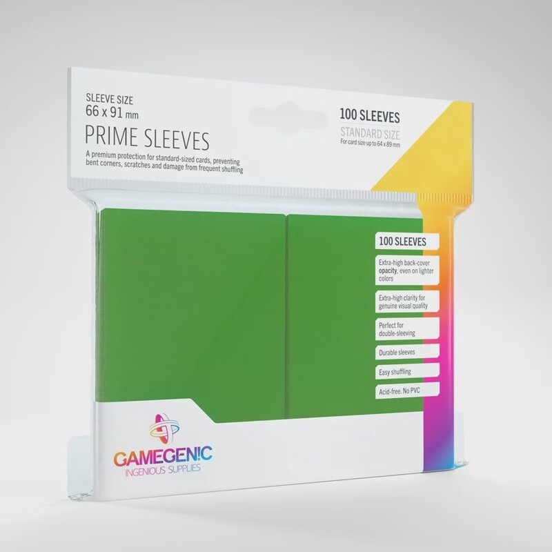 Prime Sleeves: Standard Card Game (66x91mm, Green)