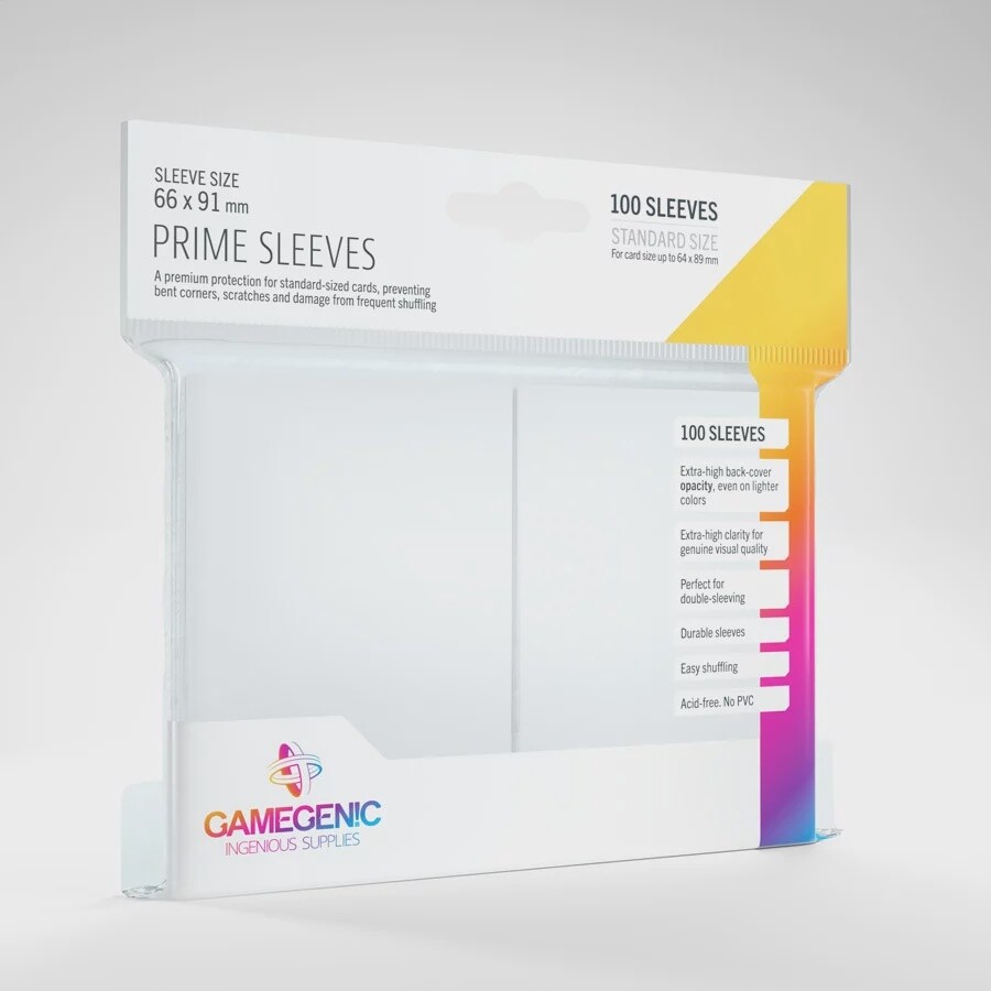 Prime Sleeves: Standard Card Game (66x91mm, White)