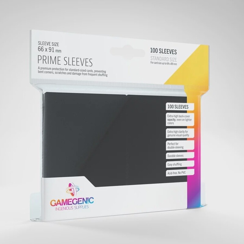 Prime Sleeves: Standard Card Game (66x91mm, Black)