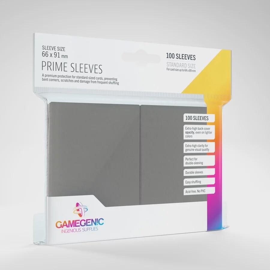 Prime Sleeves: Standard Card Game (66x91mm, Gray)